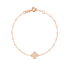 Gigi Clozeau - Lucky Clover Classic Gigi Baby Pink diamond Bracelet, Rose Gold, 6.7"