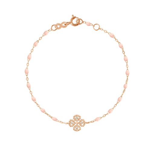 Gigi Clozeau - Lucky Clover Classic Gigi Baby Pink diamond Bracelet, Rose Gold, 6.7