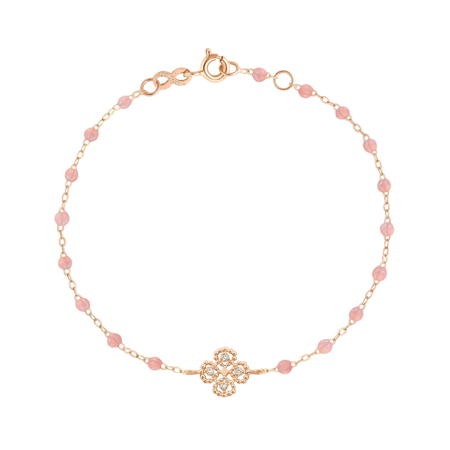 Gigi Clozeau - Lucky Clover Classic Gigi Blush diamond Bracelet, Rose Gold, 6.7"