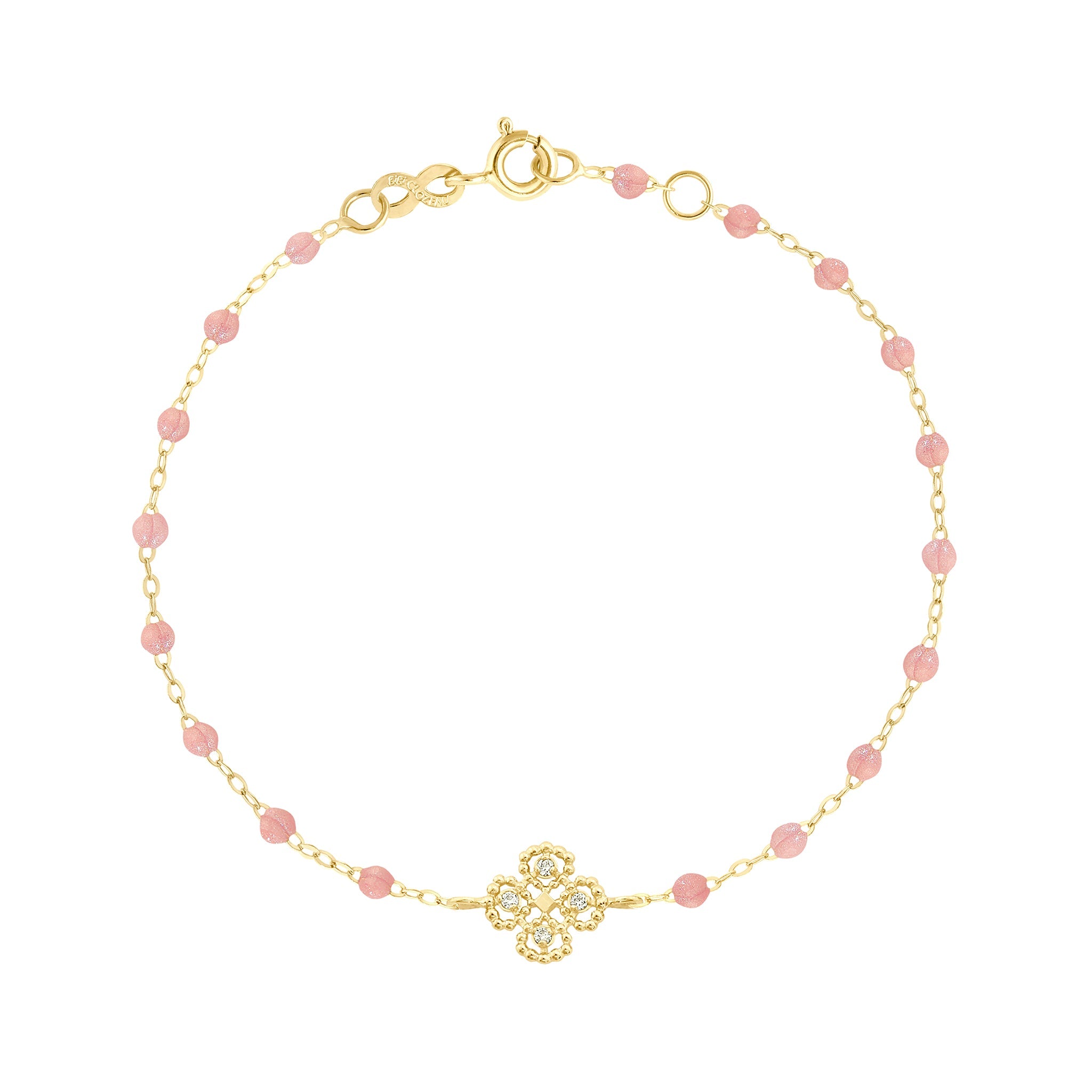 Gigi Clozeau - Lucky Clover Classic Gigi Blush diamond Bracelet, Yellow Gold, 6.7"