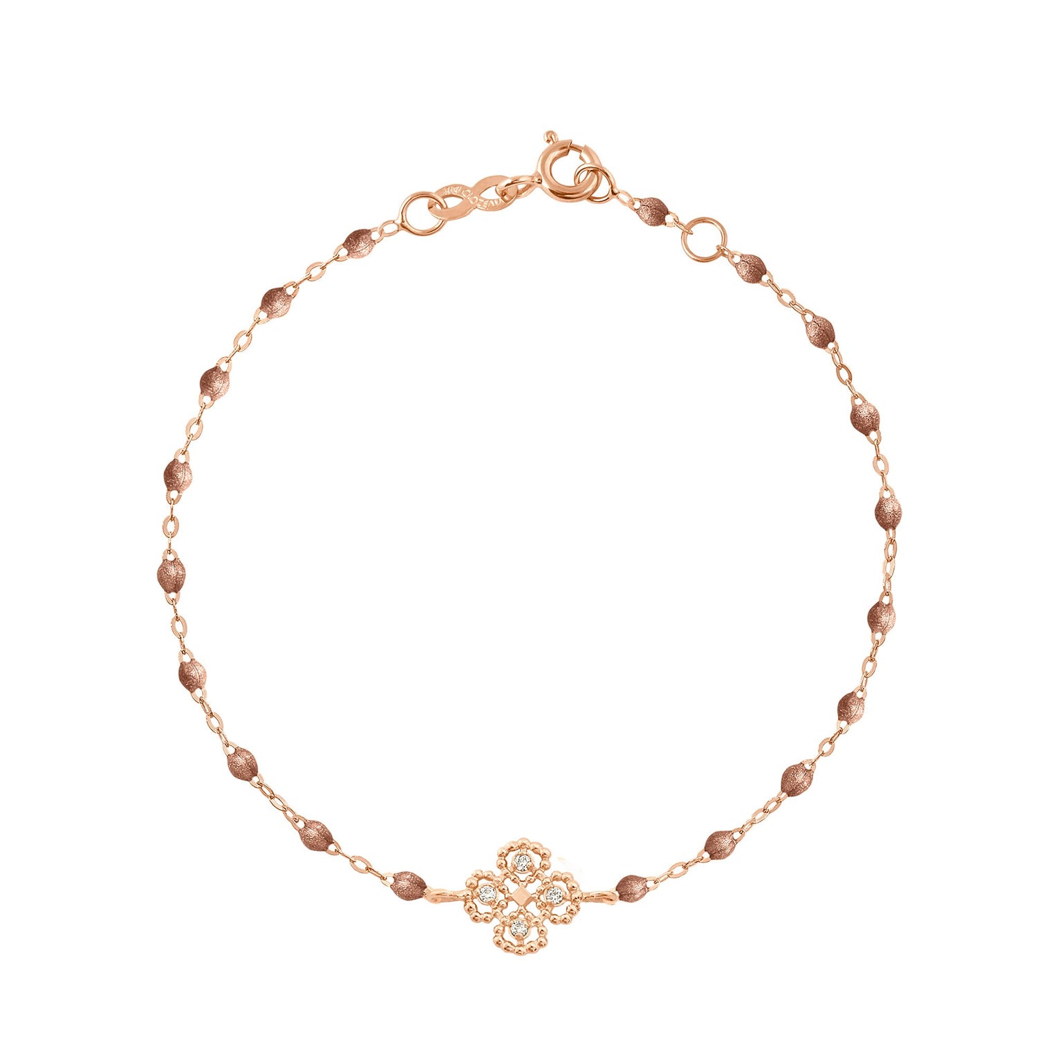 Gigi Clozeau - Lucky Clover Classic Gigi Copper diamond Bracelet, Rose Gold, 6.7"