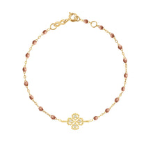 Gigi Clozeau - Lucky Clover Classic Gigi Copper diamond Bracelet, Yellow Gold, 6.7"