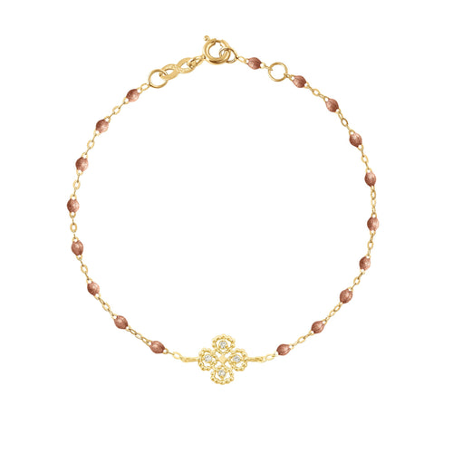 Gigi Clozeau - Lucky Clover Classic Gigi Copper diamond Bracelet, Yellow Gold, 6.7