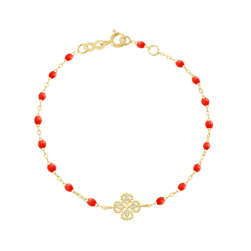 Gigi Clozeau - Lucky Clover Classic Gigi Coral diamond Bracelet, Yellow Gold, 6.7