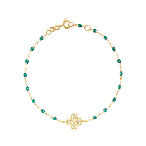 Gigi Clozeau - Lucky Clover Classic Gigi Emerald diamond Bracelet, Yellow Gold, 6.7