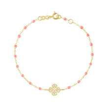 Gigi Clozeau - Lucky Clover Classic Gigi Fuchsia diamond Bracelet, Yellow Gold, 6.7"