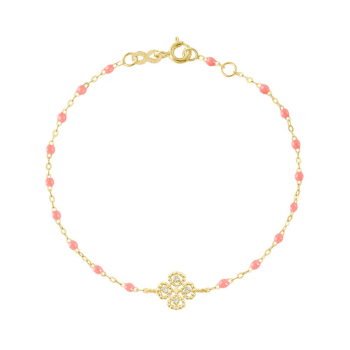 Gigi Clozeau - Lucky Clover Classic Gigi Fuchsia diamond Bracelet, Yellow Gold, 6.7