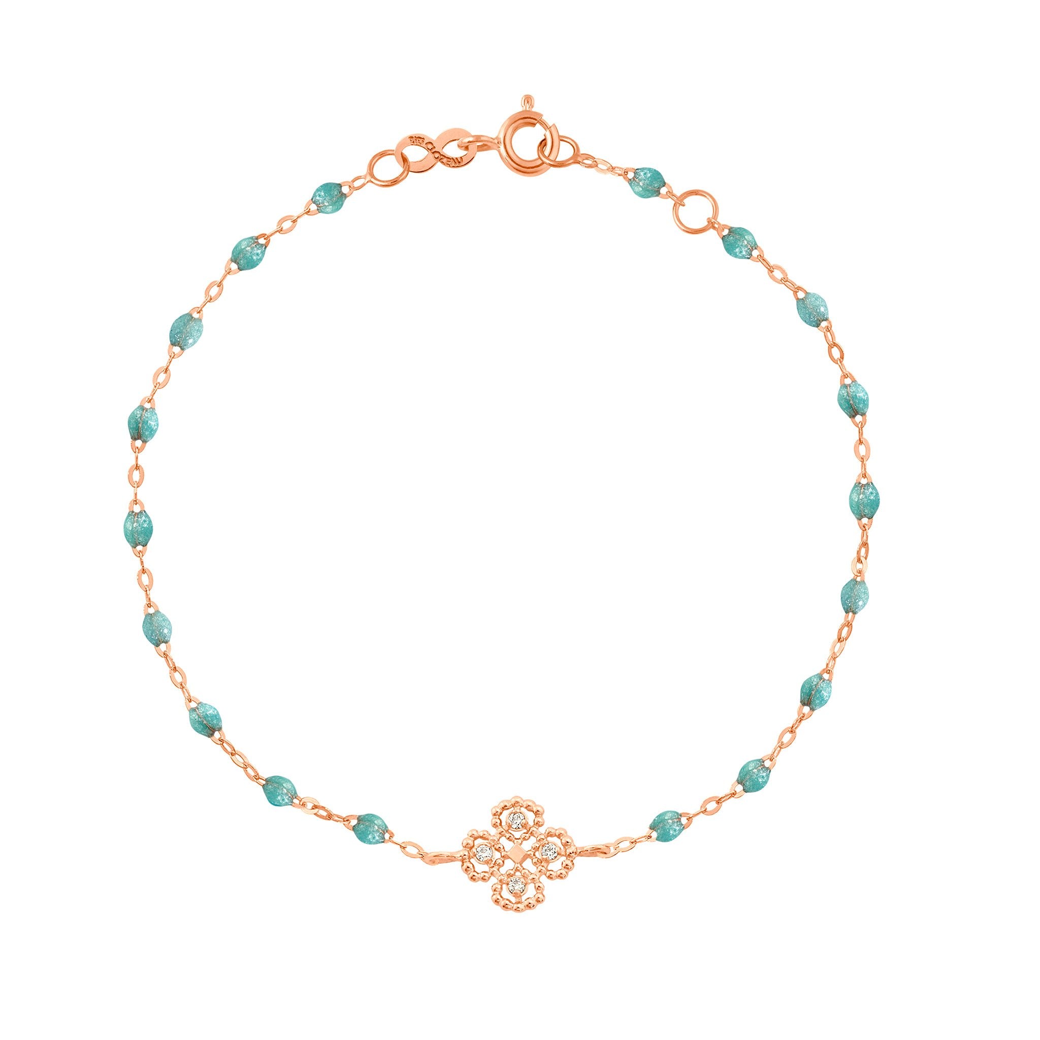 Gigi Clozeau - Lucky Clover Classic Gigi Iceberg diamond Bracelet, Rose Gold, 6.7"