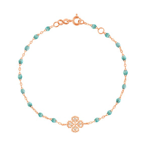 Gigi Clozeau - Lucky Clover Classic Gigi Iceberg diamond Bracelet, Rose Gold, 6.7"