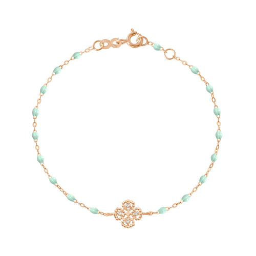 Gigi Clozeau - Lucky Clover Classic Gigi Jade diamond Bracelet, Rose Gold, 6.7