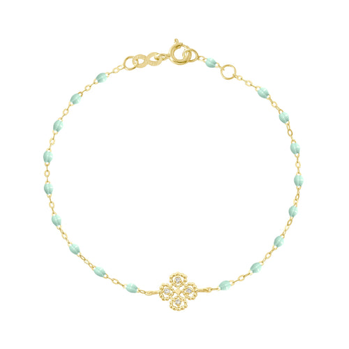 Gigi Clozeau - Lucky Clover Classic Gigi Jade diamond Bracelet, Yellow Gold, 6.7