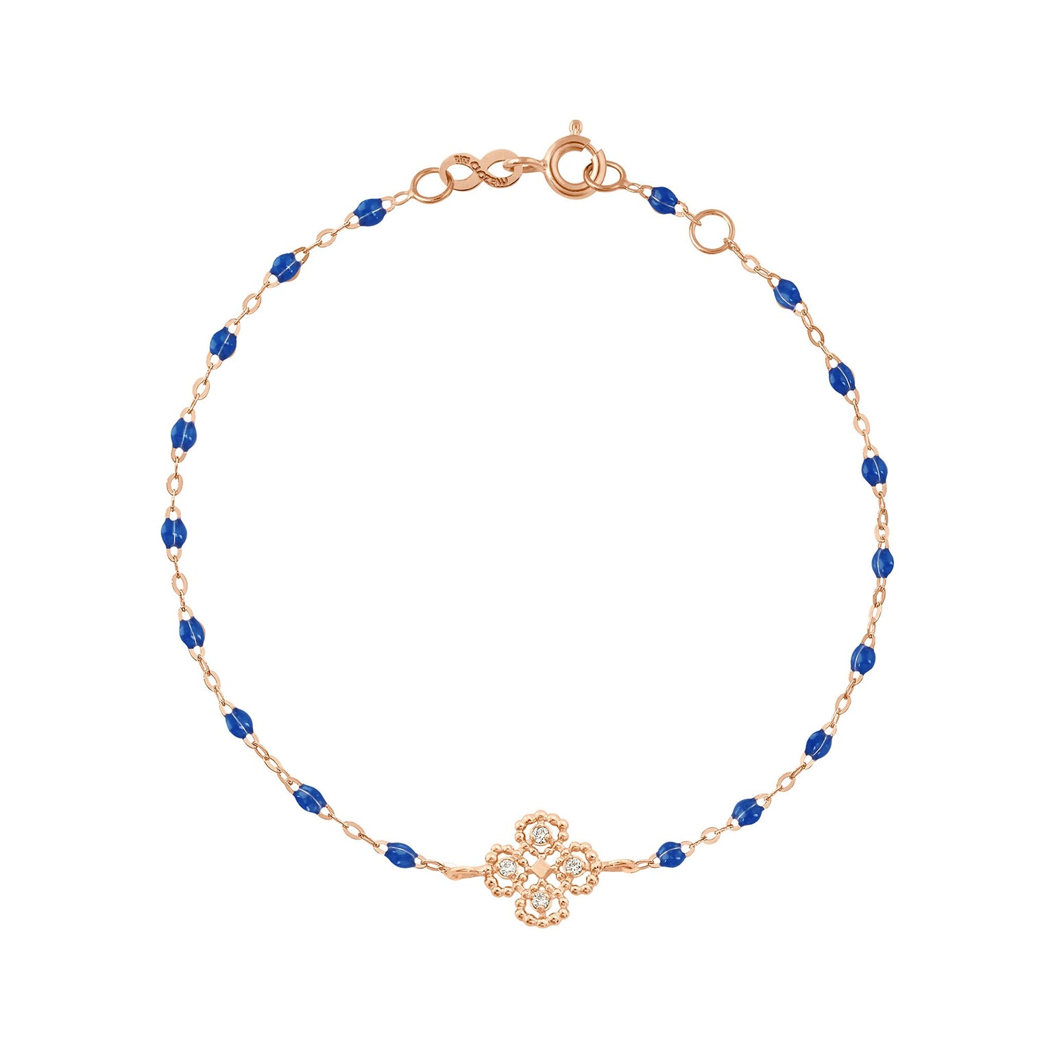 Gigi Clozeau - Lucky Clover Classic Gigi Lapis diamond Bracelet, Rose Gold, 6.7"