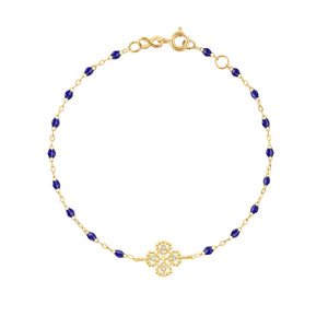 Gigi Clozeau - Lucky Clover Classic Gigi Lapis diamond Bracelet, Yellow Gold, 6.7"