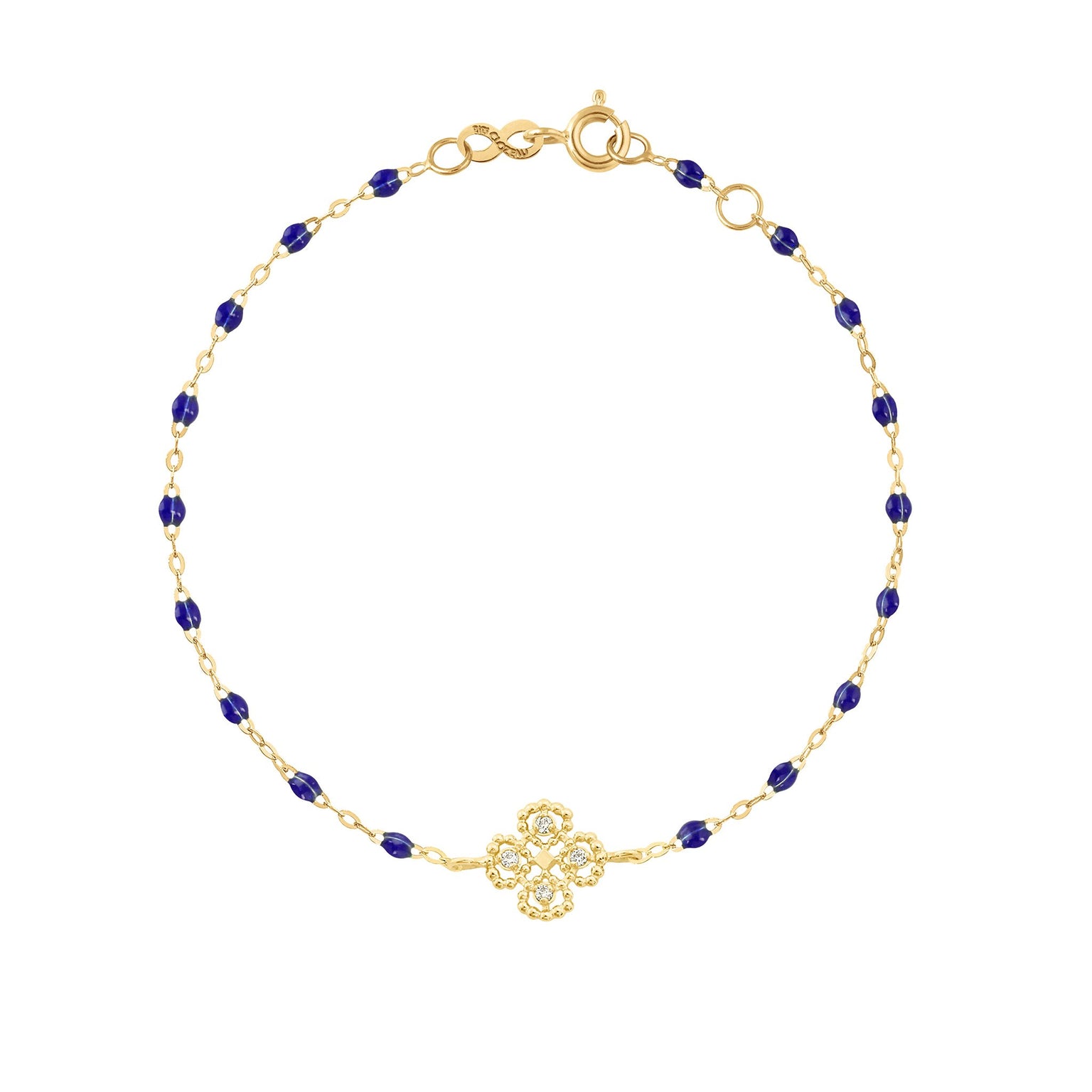 Gigi Clozeau - Lucky Clover Classic Gigi Lapis diamond Bracelet, Yellow Gold, 6.7"
