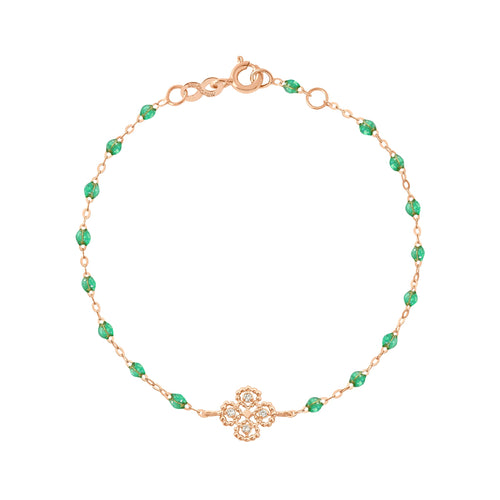 Gigi Clozeau - Lucky Clover Classic Gigi Mint diamond Bracelet, Rose Gold, 6.7