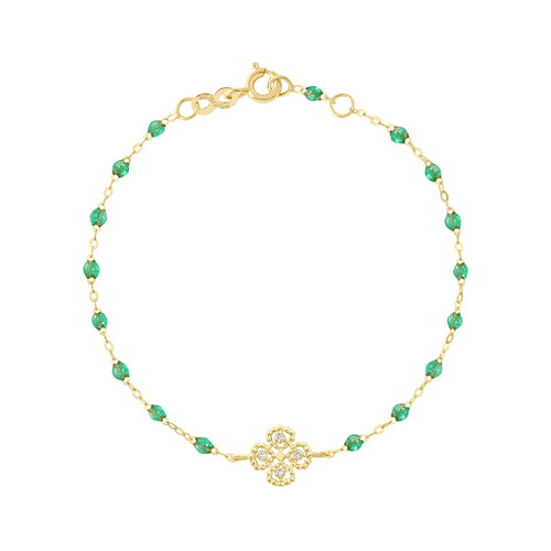 Gigi Clozeau - Lucky Clover Classic Gigi Mint diamond Bracelet, Yellow Gold, 6.7