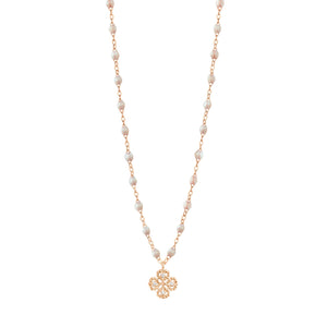 Gigi Clozeau - Lucky Clover Classic Gigi Opal diamond Necklace, Rose Gold, 16.5"