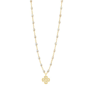 Gigi Clozeau - Lucky Clover Classic Gigi Opal diamond Necklace, Yellow Gold, 16.5"