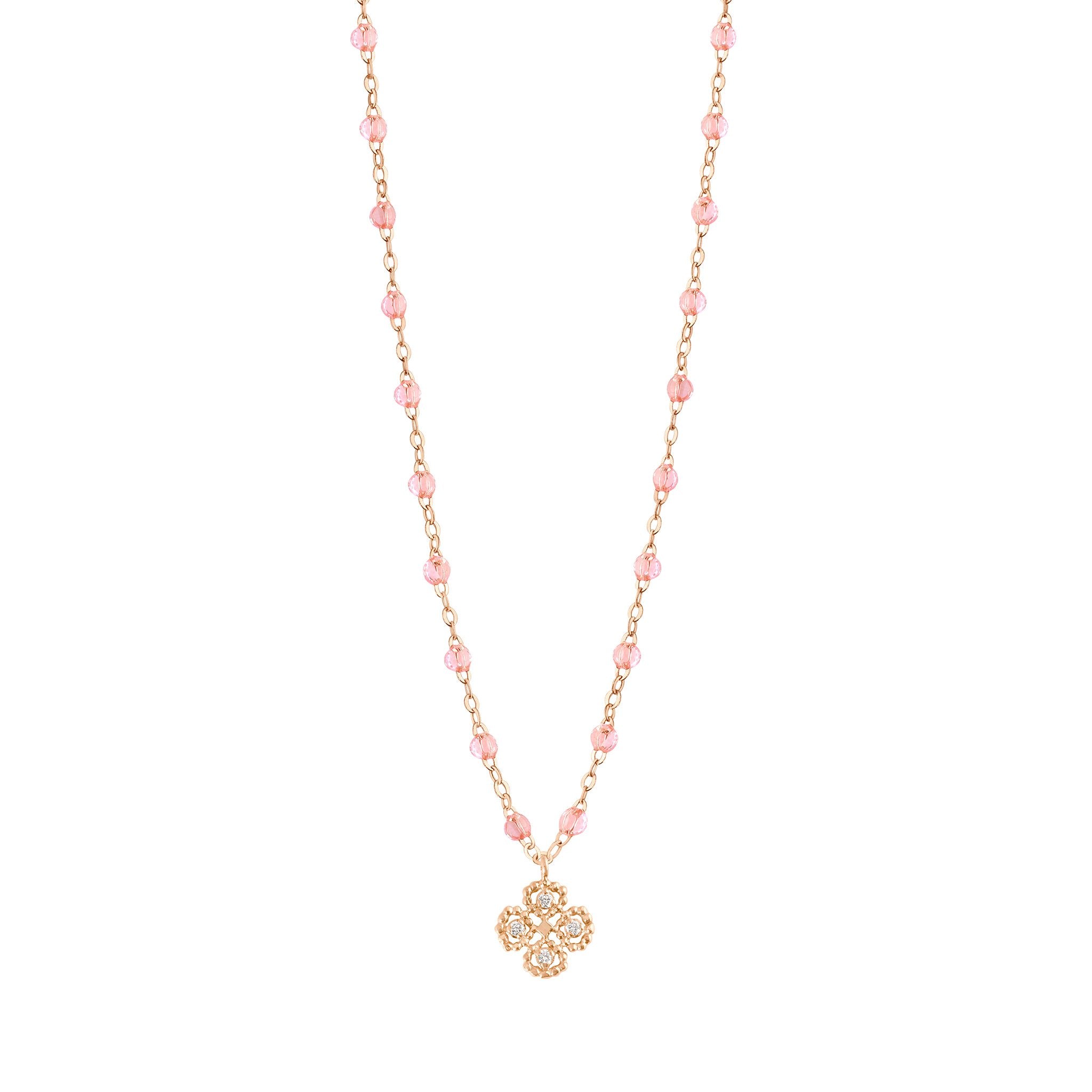 Gigi Clozeau - Lucky Clover Classic Gigi Rosée diamond necklace, Rose Gold, 16.5"