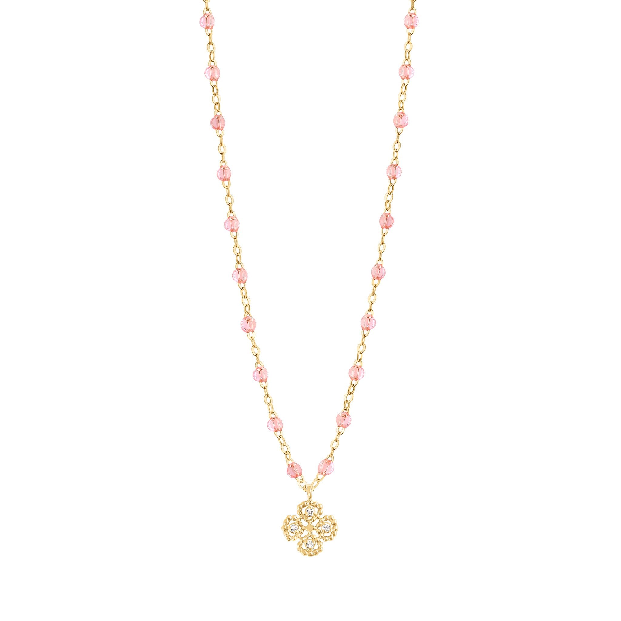 Gigi Clozeau - Lucky Clover Classic Gigi Rosée diamond necklace, Yellow Gold, 16.5"
