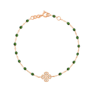 Gigi Clozeau - Lucky Clover Classic Gigi Scarab diamond Bracelet, Rose Gold, 6.7"