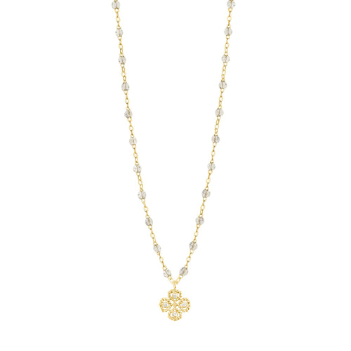 Gigi Clozeau - Lucky Clover Classic Gigi Sparkle diamond necklace, Yellow Gold, 16.5