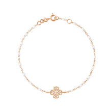 Gigi Clozeau - Lucky Clover Classic Gigi White diamond Bracelet, Rose Gold, 6.7"