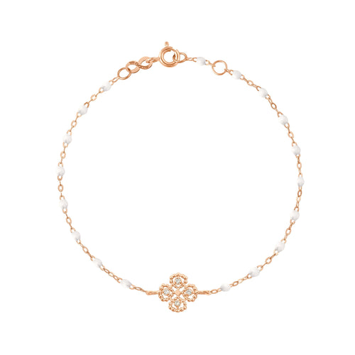 Gigi Clozeau - Lucky Clover Classic Gigi White diamond Bracelet, Rose Gold, 6.7