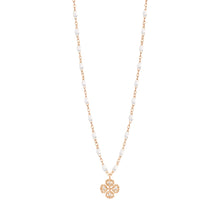 Gigi Clozeau - Lucky Clover Classic Gigi White diamond necklace, Rose Gold, 16.5"