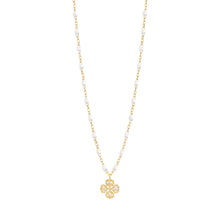 Gigi Clozeau - Lucky Clover Classic Gigi White diamond necklace, Yellow Gold, 16.5"
