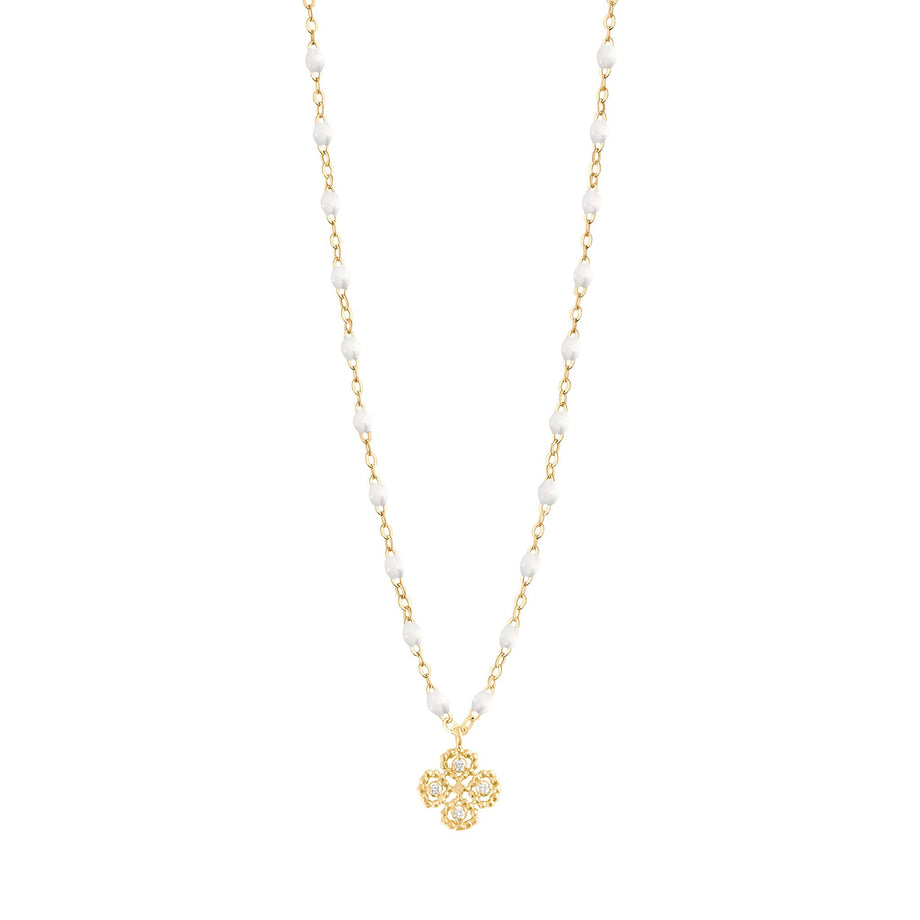 Gigi Clozeau - Lucky Clover Classic Gigi White diamond necklace, Yellow Gold, 16.5