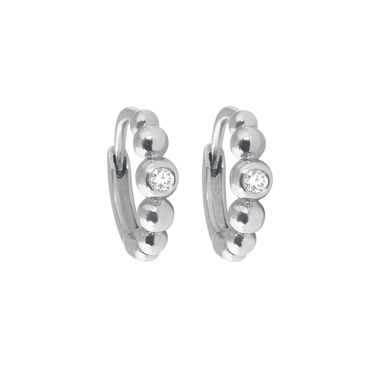 Gigi Clozeau - Lucky Diamond Hoops, White Gold