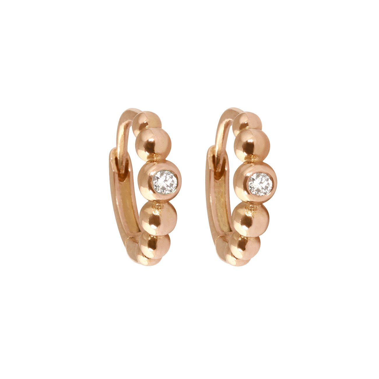 Gigi Clozeau - Lucky diamond hoops, Rose Gold