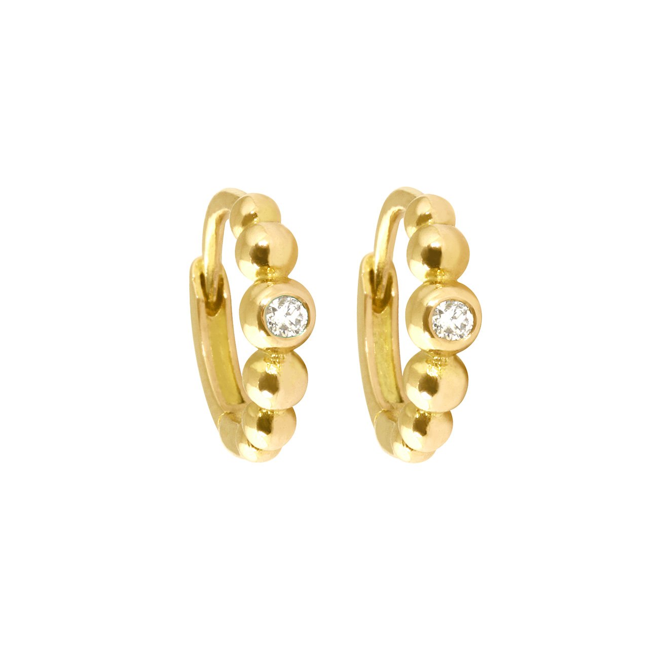 Gigi Clozeau - Lucky diamond hoops, Yellow Gold