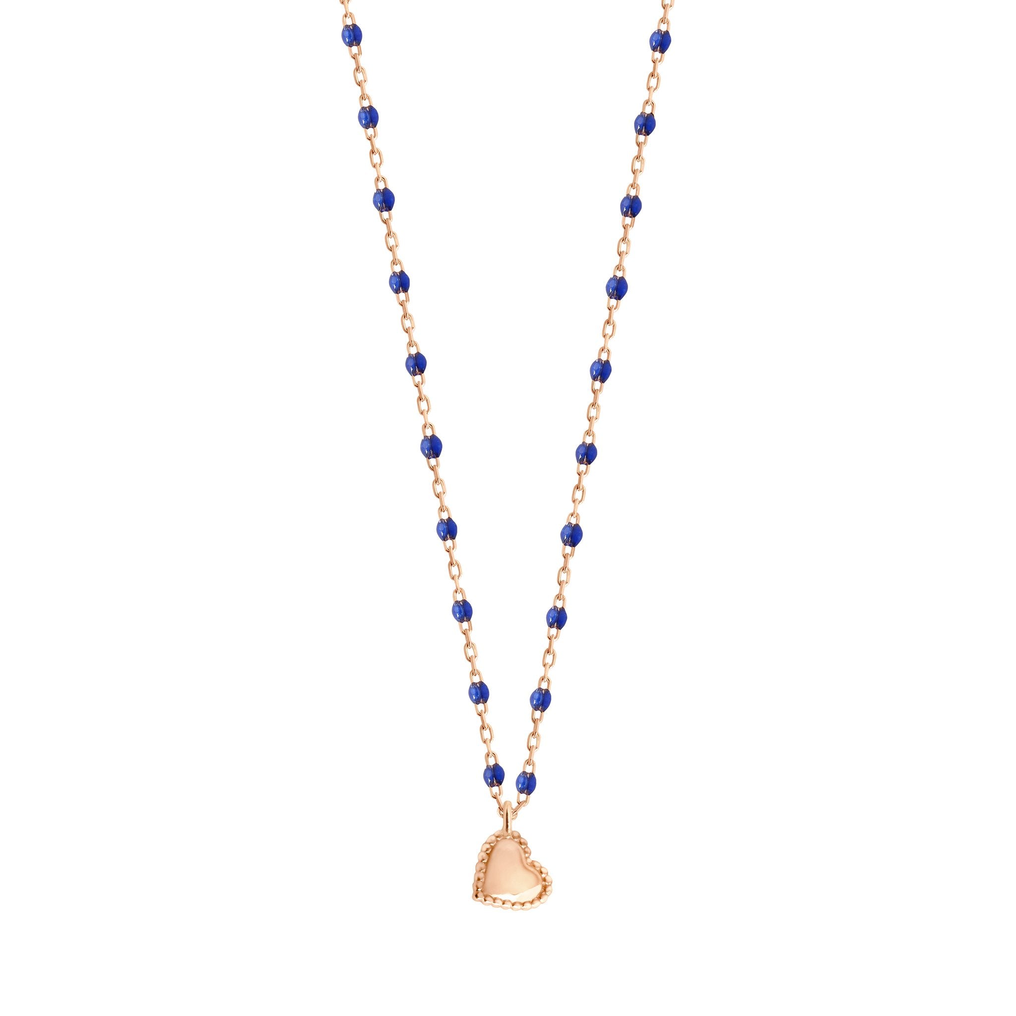 Gigi Clozeau - Lucky Heart Mini Gigi Lapis necklace, Rose Gold, 15.7"