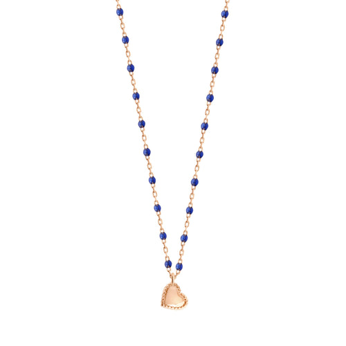 Gigi Clozeau - Lucky Heart Mini Gigi Lapis necklace, Rose Gold, 15.7