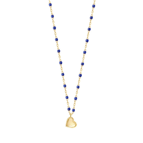 Gigi Clozeau - Lucky Heart Mini Gigi Lapis necklace, Yellow Gold, 15.7