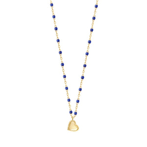 Gigi Clozeau - Lucky Heart Mini Gigi Lapis necklace, Yellow Gold, 15.7"