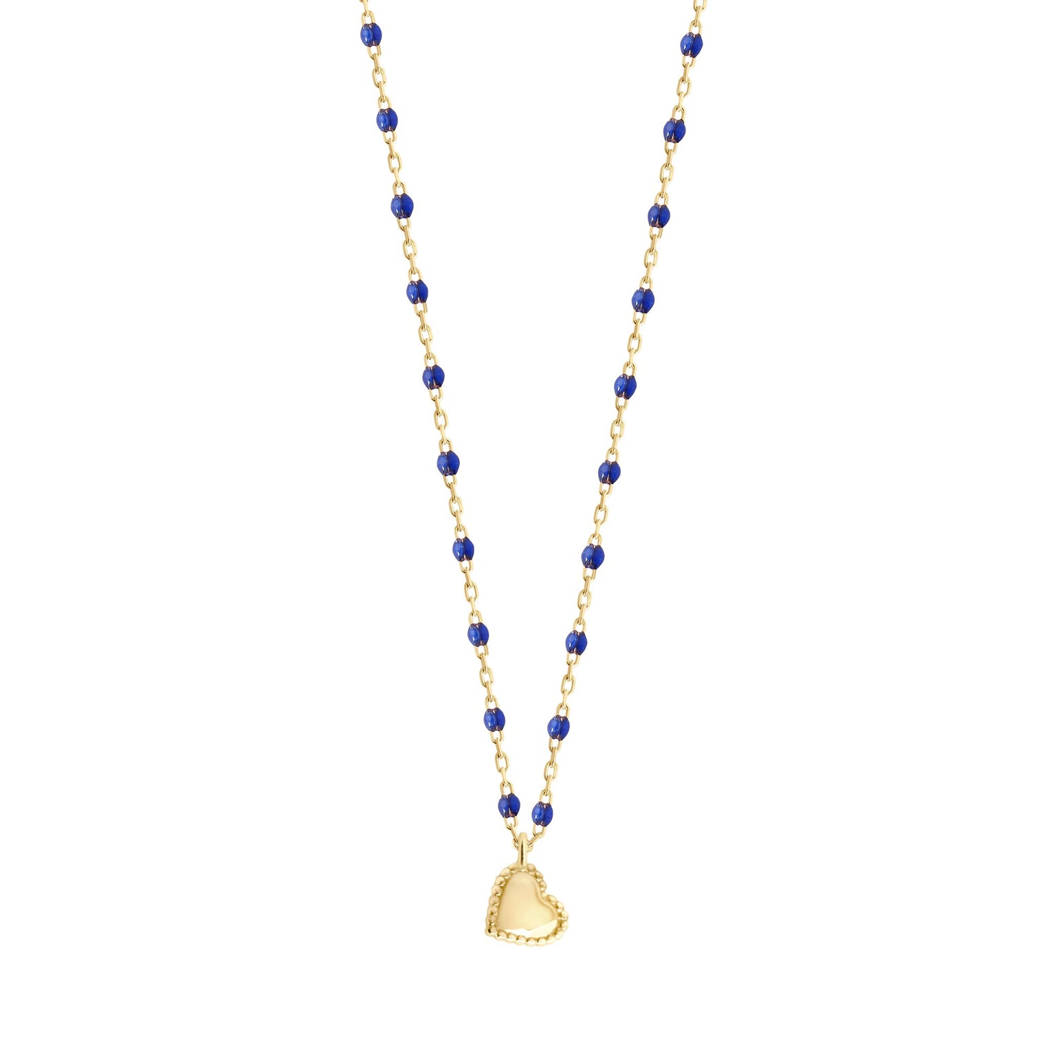 Gigi Clozeau - Lucky Heart Mini Gigi Lapis necklace, Yellow Gold, 15.7"
