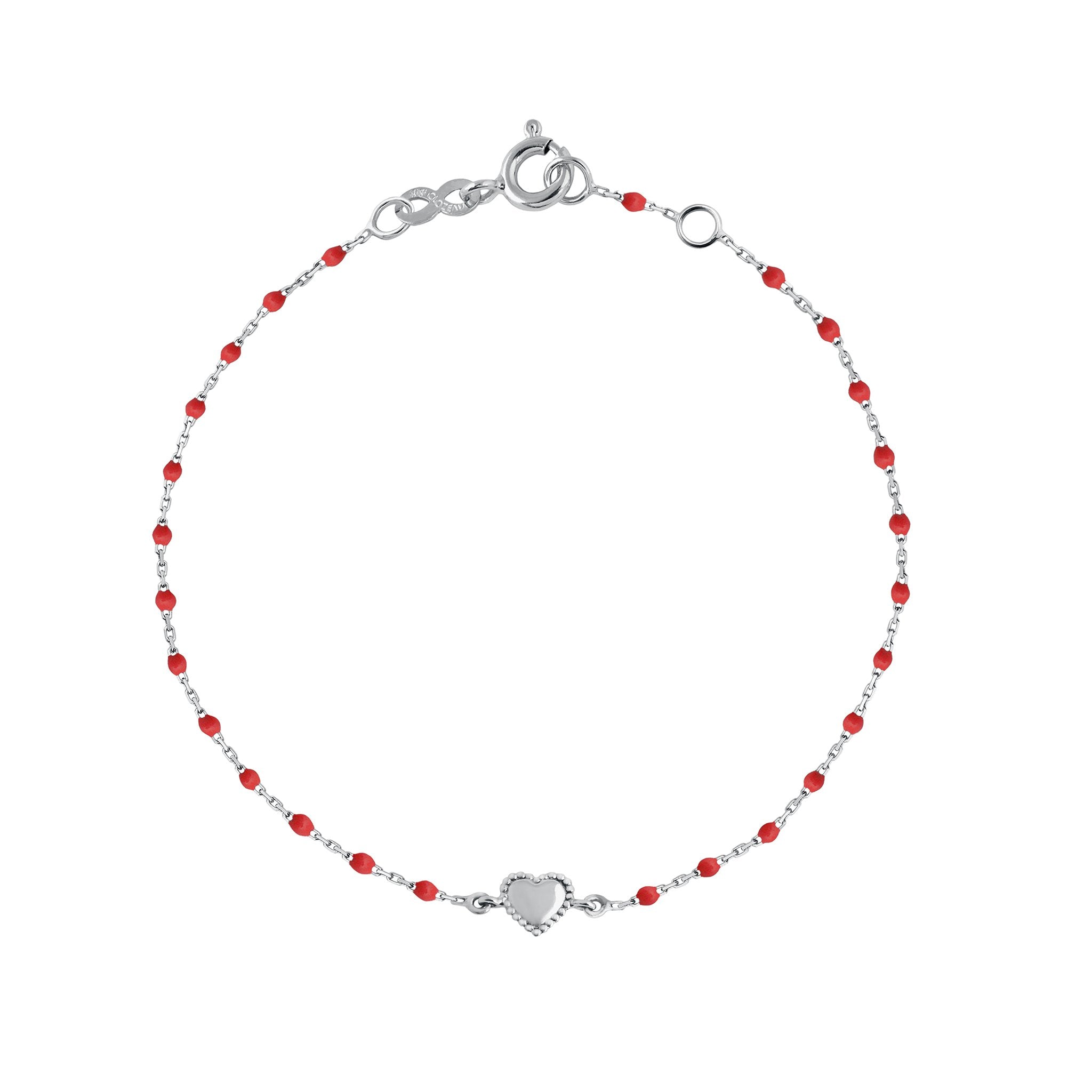 Gigi Clozeau - Lucky Heart Mini Gigi Poppy bracelet, White Gold, 6.7"