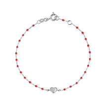Gigi Clozeau - Lucky Heart Mini Gigi Poppy bracelet, White Gold, 6.7"