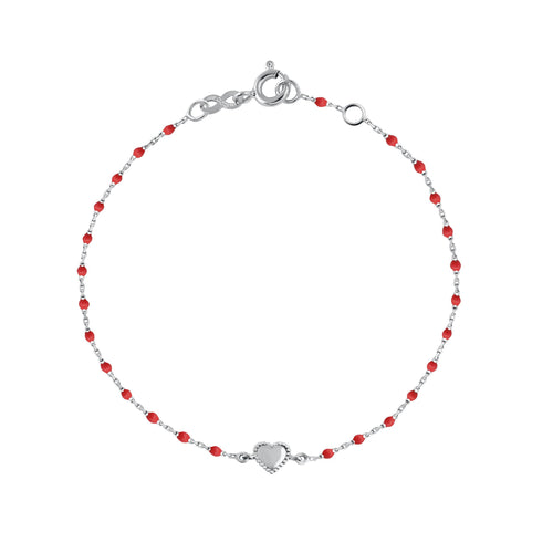 Gigi Clozeau - Lucky Heart Mini Gigi Poppy bracelet, White Gold, 6.7