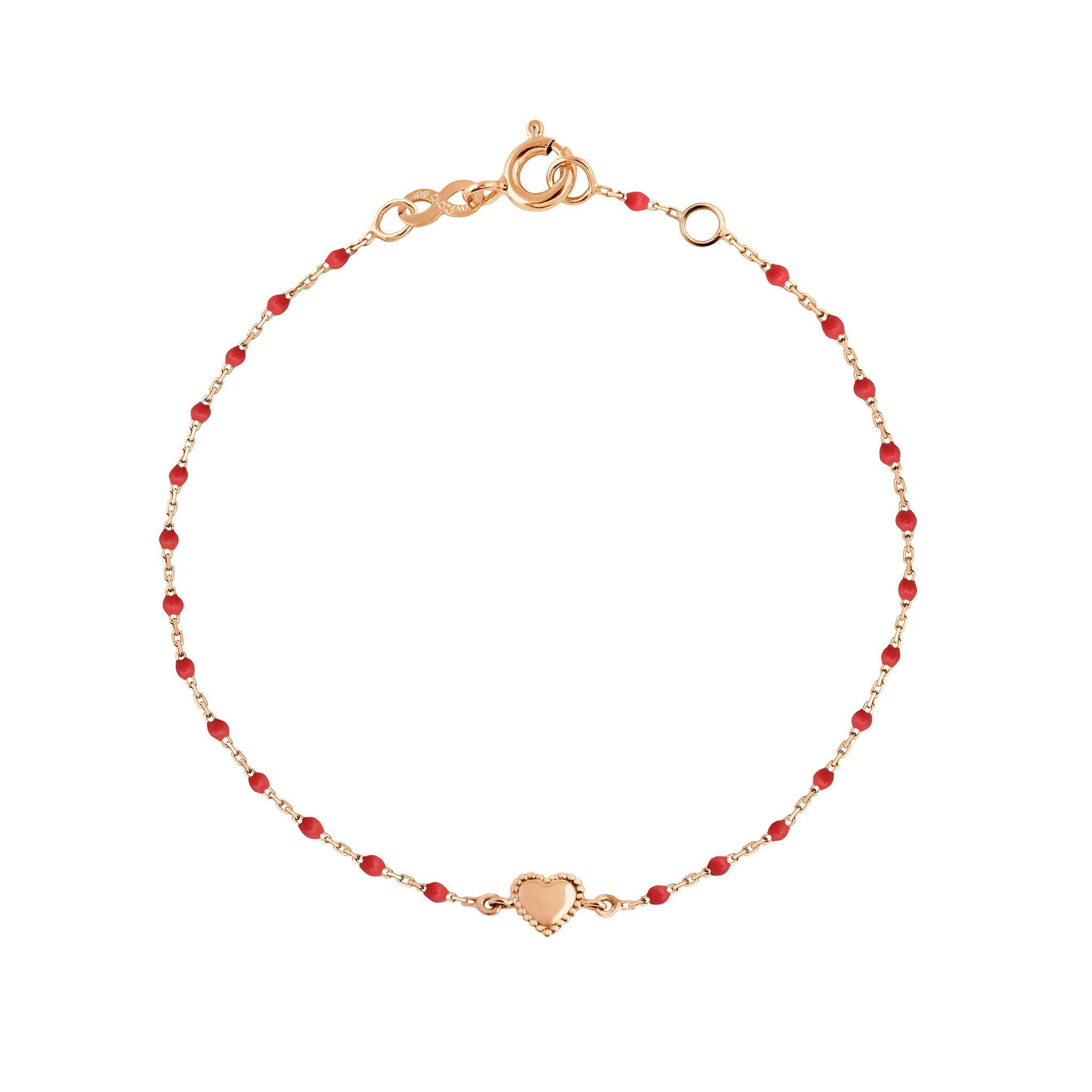 Gigi Clozeau - Lucky Heart Mini Gigi Poppy bracelet, Rose Gold, 6.7"