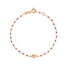 Gigi Clozeau - Lucky Heart Mini Gigi Poppy bracelet, Rose Gold, 6.7"