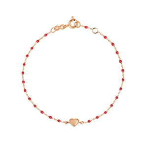 Gigi Clozeau - Lucky Heart Mini Gigi Poppy bracelet, Rose Gold, 6.7"