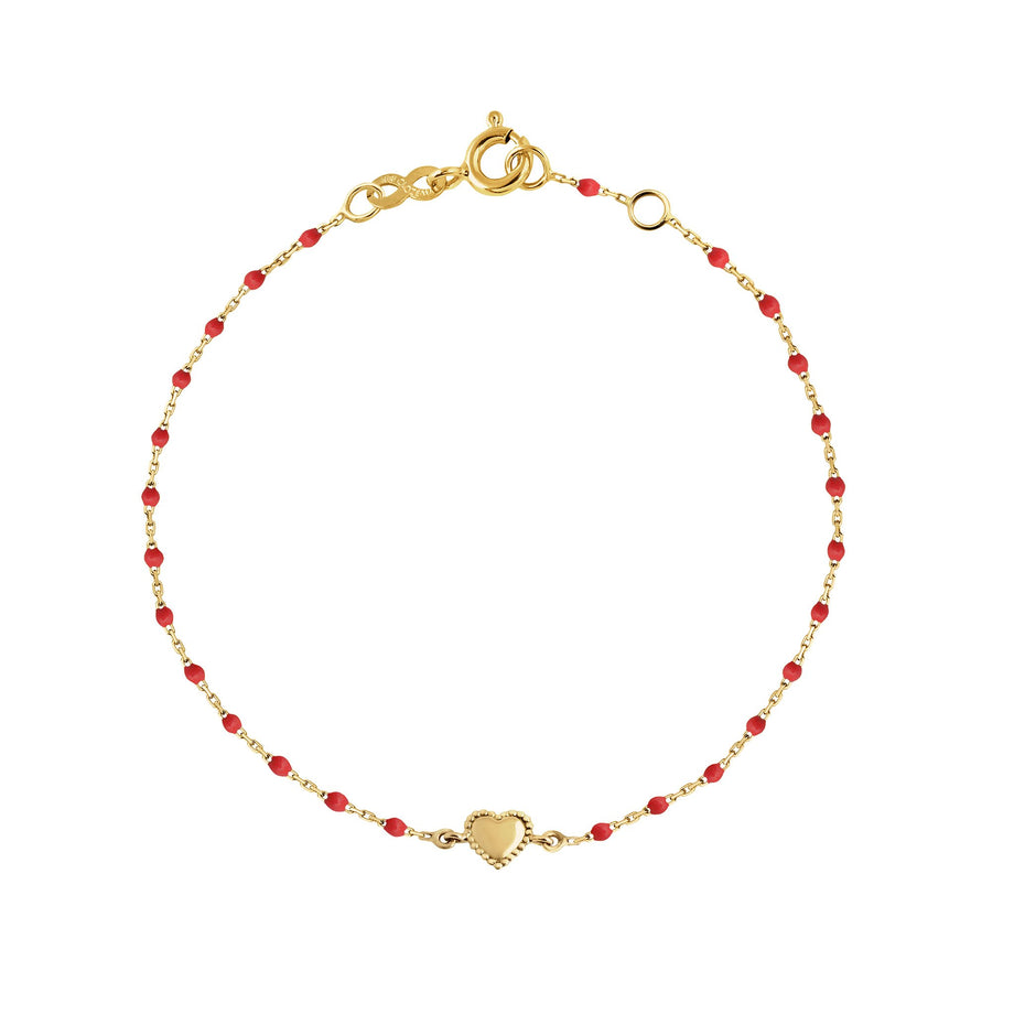 Gigi Clozeau - Lucky Heart Mini Gigi Poppy bracelet, Yellow Gold, 6.7