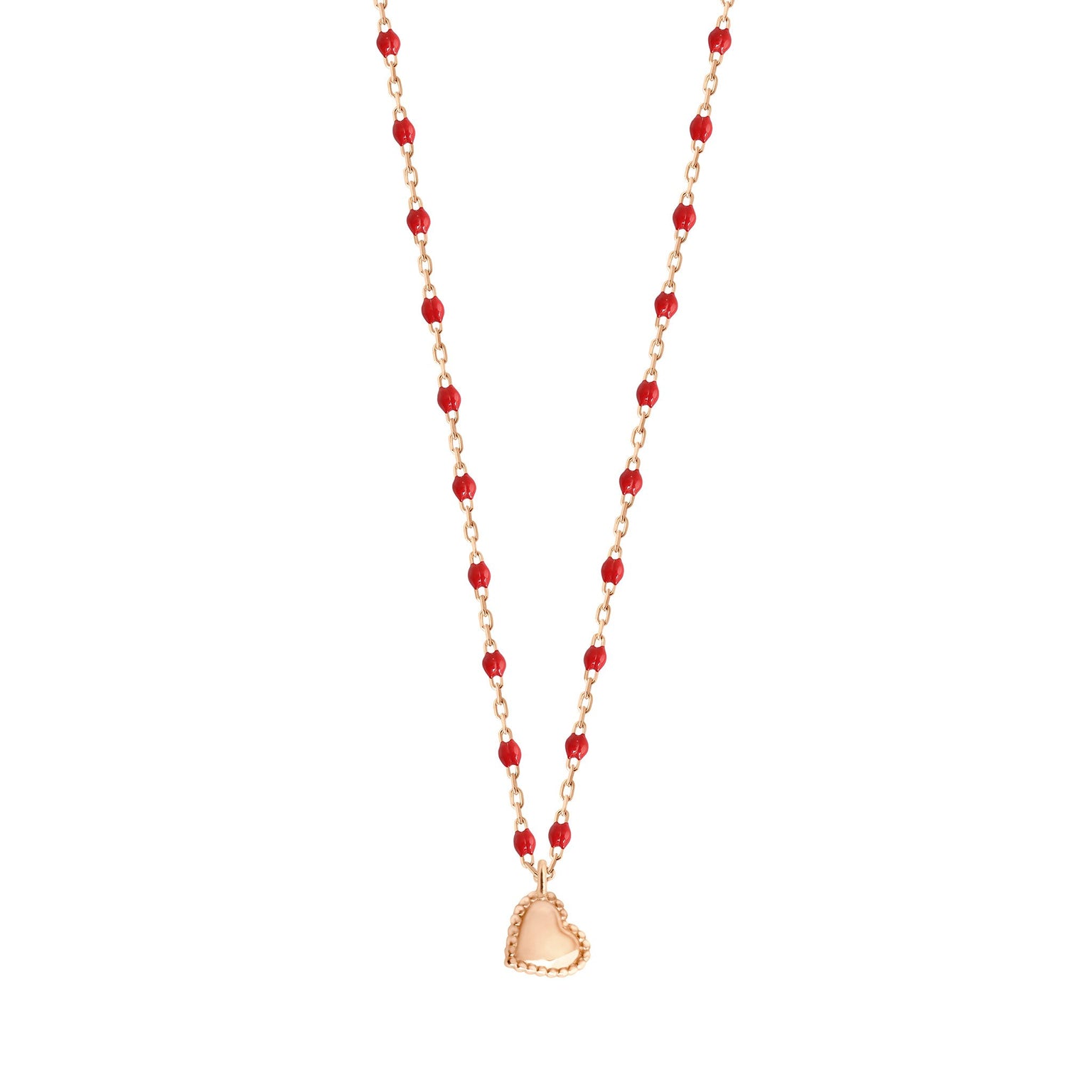 Gigi Clozeau - Lucky Heart Mini Gigi Poppy necklace, Rose Gold, 15.7"