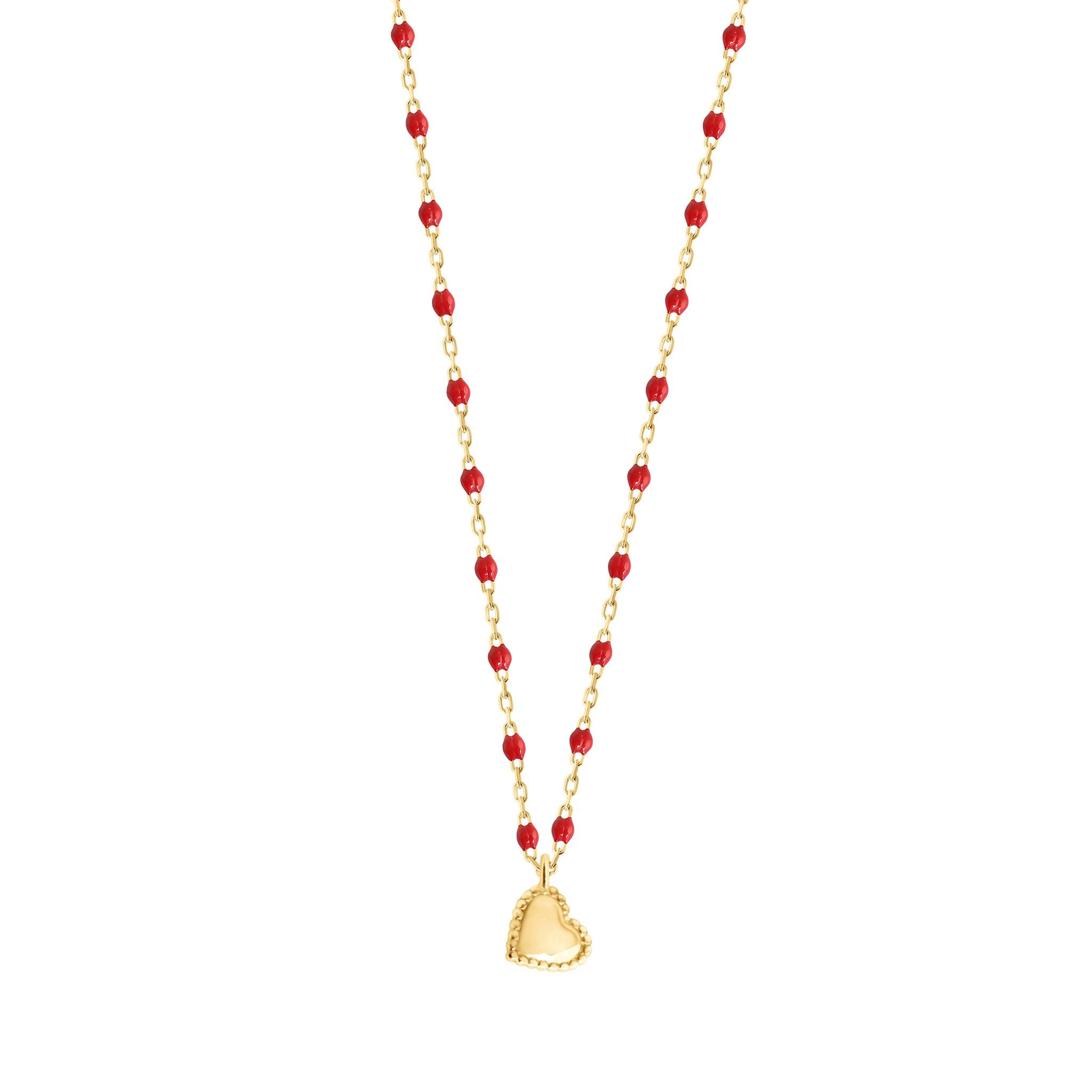 Lucky Heart Mini Gigi Poppy necklace Yellow Gold 15.7