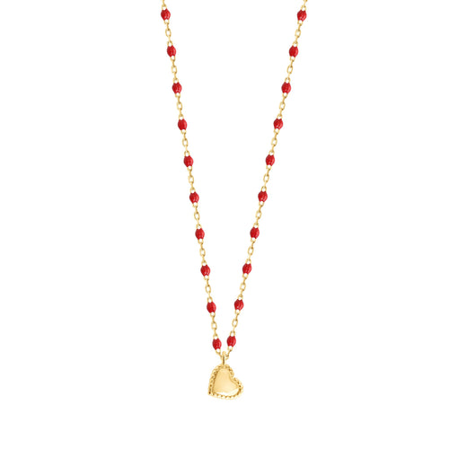Gigi Clozeau - Lucky Heart Mini Gigi Poppy necklace, Yellow Gold, 15.7