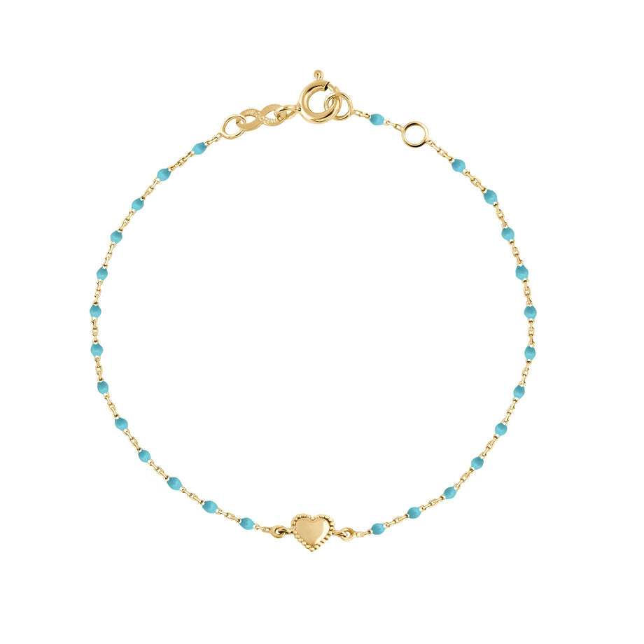 Gigi Clozeau - Lucky Heart Mini Gigi Turquoise bracelet, Yellow Gold, 6.7